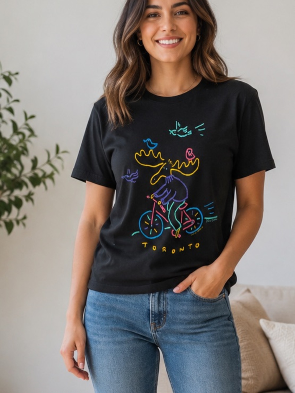 Vintage Fruit Of The Loom Toronto Single Stitch T Shirt S Moose Bike Jill Chen
